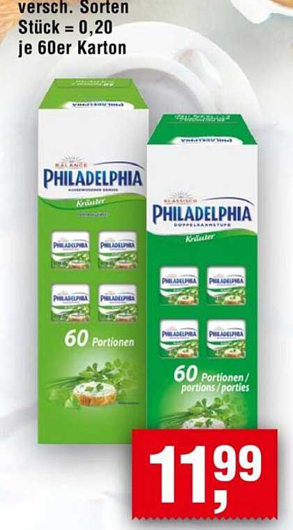 Philadelphia Doppelrahmstufe Kräuter 60 Portionen
