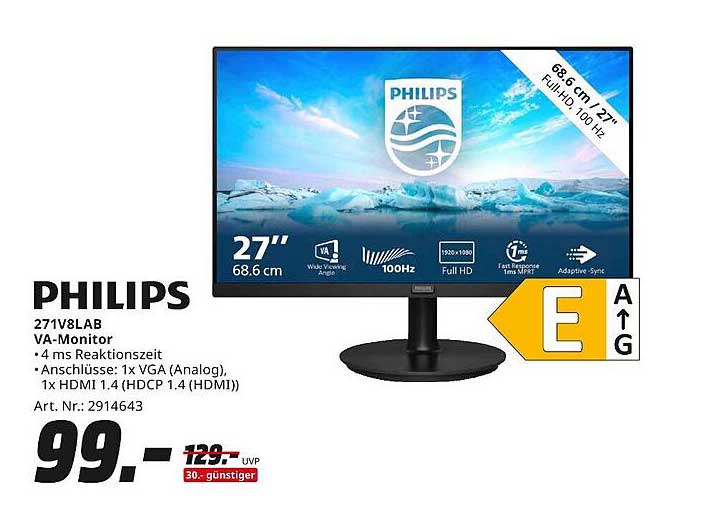 PHILIPS 271V8LAB VA-Monitor 27" Full HD