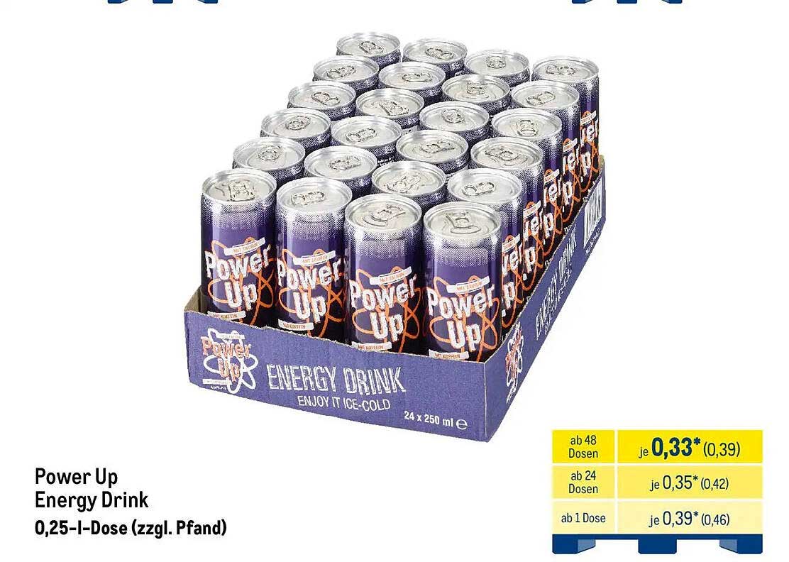Power Up Energy Drink 0,25-l-Dose (zzgl. Pfand)