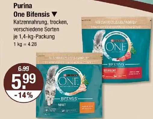 Purina One Bifensis Katzennahrung, trocken, verschiedene Sorten - Die 1,4-kg-Packung