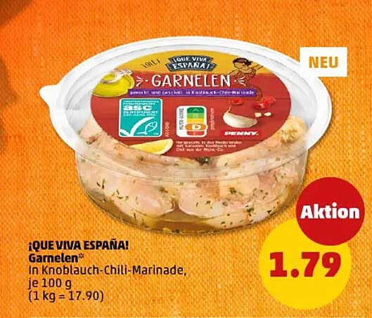 ¡QUE VIVA ESPAÑA! Garnelen in Knoblauch-Chili-Marinade, je 100 g