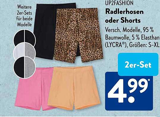 Radlerhosen oder Shorts im 2er-Set