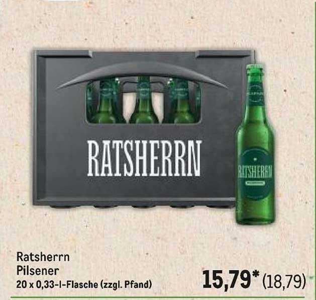 Ratsherrn Pilsener 20 x 0,33-l-Flasche (zzgl. Pfand)