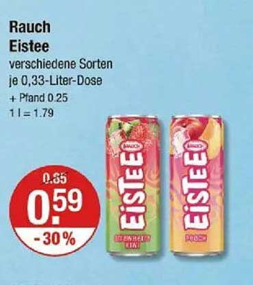 Rauch Eistee - verschiedene Sorten je 0,33-Liter-Dose