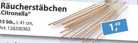 Räucherstäbchen "Citronella" - 15 Stk., L 41 cm