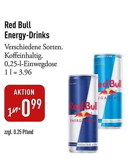 Red Bull Energy-Drinks - Aktion: Jetzt nur 0,99 €