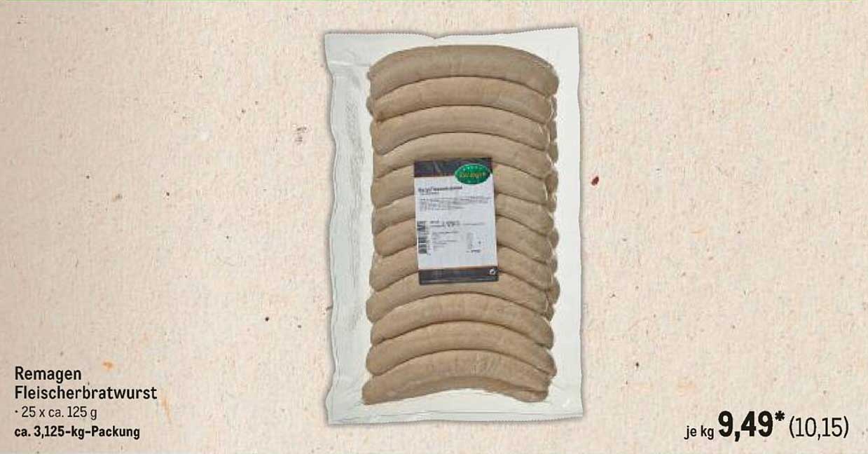Remagen Fleischcherbratwurst - 25 x ca. 125 g