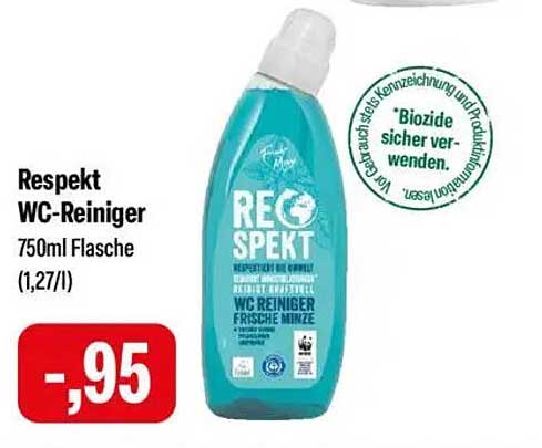 Respekt WC-Reiniger 750ml Flasche (1,27€/l)