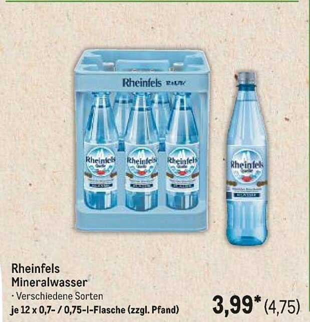 Rheinfels Mineralwasser - Verschiedene Sorten