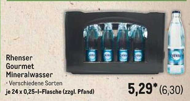 Rhensser Gourmet Mineralwasser - verschiedene Sorten