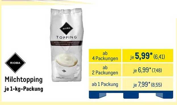 Rioba Milchtopping 1-kg-Packung