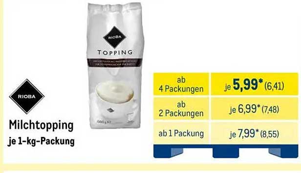 Rioba Milchtopping 1-kg-Packung