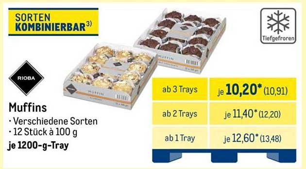 RIOPA Muffins - Verschiedene Sorten, 1200-g-Tray