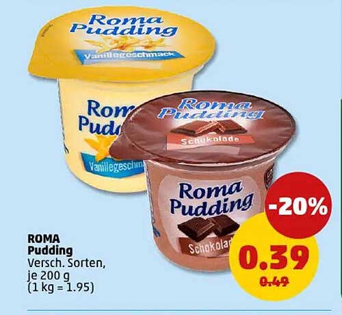 ROMA Pudding (verschiedene Sorten, je 200 g)