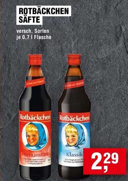 Rotbäckchen Säfte, verschiedene Sorten je 0,7 l Flasche