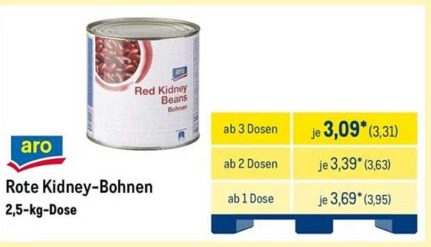 Rote Kidney-Bohnen 2,5-kg-Dose von ARO