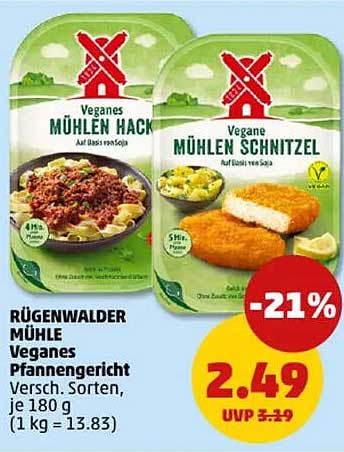 Rügenwalder Mühle Veganes Pfannengericht - Mühlen Hack und Mühlen Schnitzel