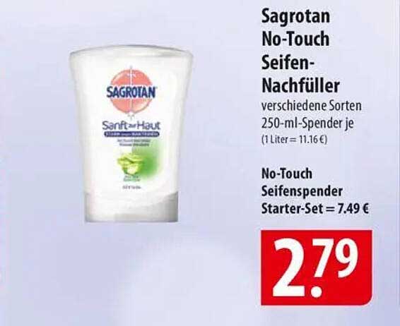 Sagrotan No-Touch Seifen-Nachfüller verschiedene Sorten 250-ml-Spender je