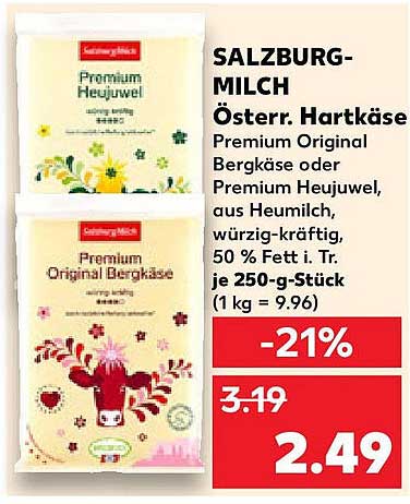 SALZBURG-MILCH Österr. Hartkäse - Premium Original Bergkäse oder Premium Heujuwel