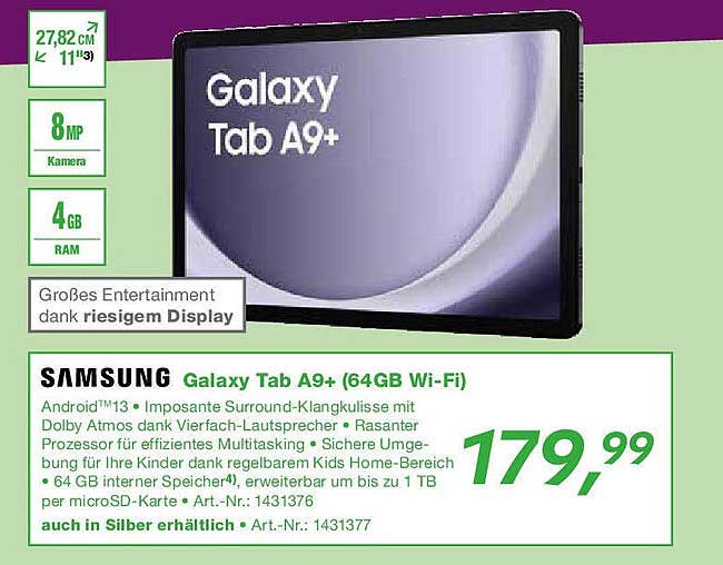 Samsung Galaxy Tab A9+ (64GB Wi-Fi)