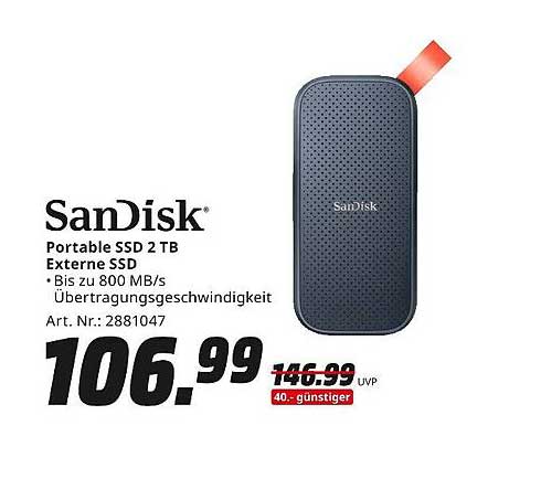 SanDisk Portable SSD 2 TB Externe SSD