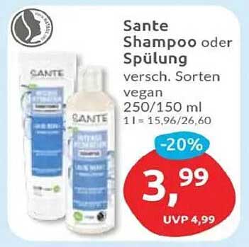 Sante Shampoo oder Spülung -verschiedene Sorten vegan