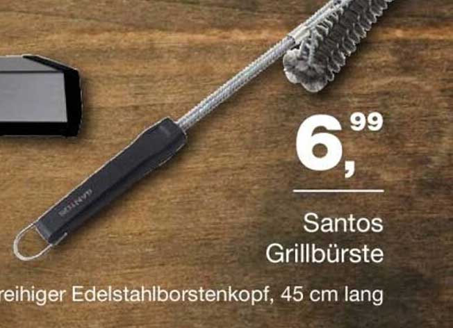 Santos Grillbürste, 45 cm lang mit Edelstahlborsten