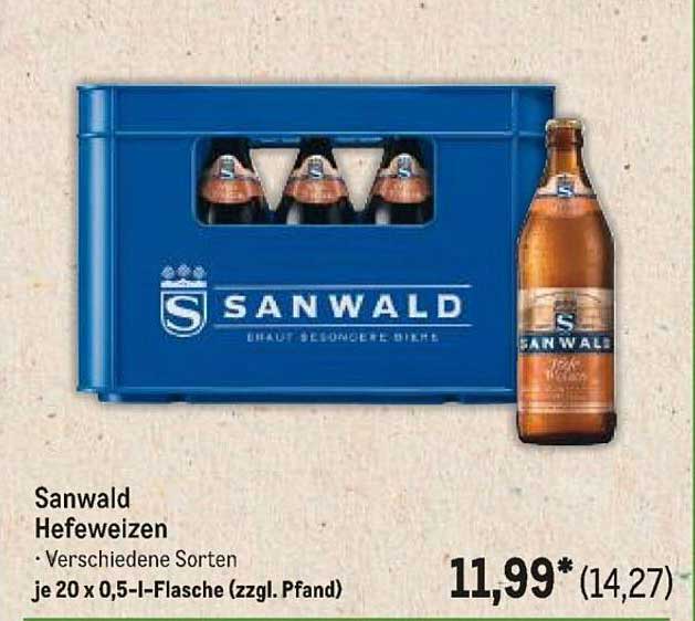 Sanwald Hefeweizen je 20 x 0,5 l-Flasche (zzgl. Pfand)