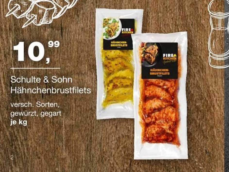 Schulte & Sohn Hähnchenbrustfilets, verschiedene Sorten, gewürzt, gegart, je kg