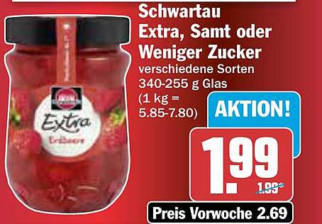 Schwartau Extra, Samt oder Weniger Zucker - verschiedene Sorten