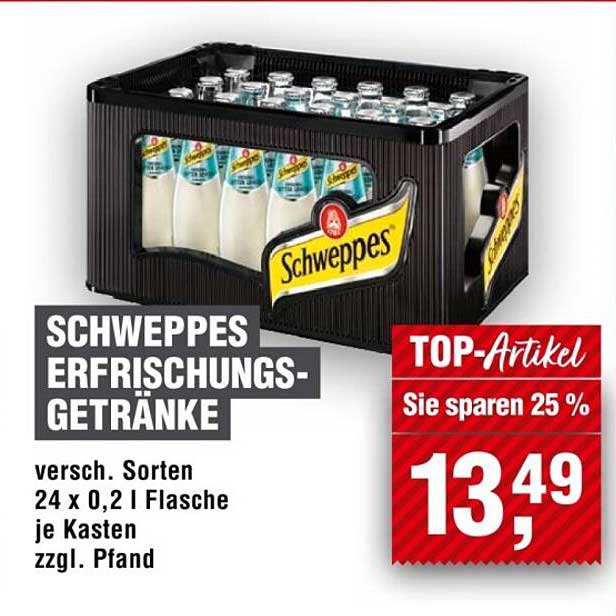 Schweppes Erfrischungs-Getränke 24 x 0,2 l Flasche