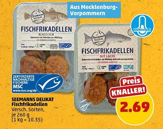 SEEMANNS DELIKAT Fischfrikadellen, 260 g
