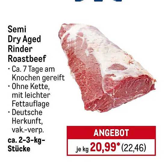 Semi Dry Aged Rinder Roastbeef ca. 2-3 kg Stücke
