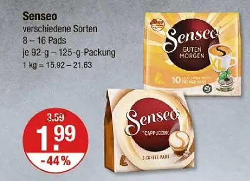 Senseo verschiedene Sorten 8 – 16 Pads je 92 g – 125 g-Packung