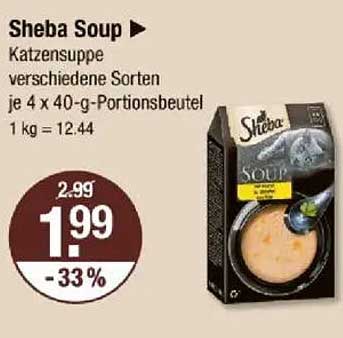 Sheba Soup Katzen- und Hundenahrung - verschiedene Sorten je 4 x 40-g-Portionsbeutel