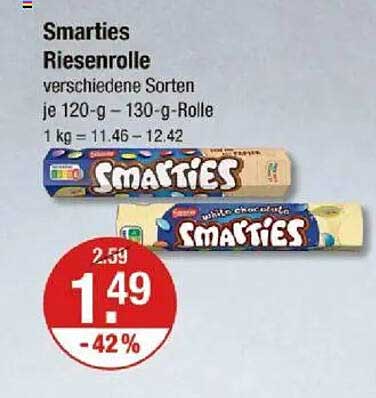Smarties Riesenrolle verschiedene Sorten je 120-g – 130-g-Rolle