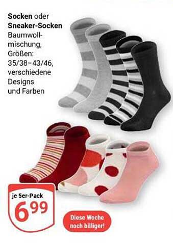 Socken oder Sneaker-Socken im Ser-Pack