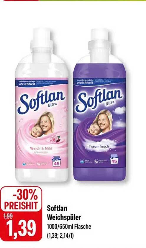 Softlan Weichspüler 1000/650ml Flasche