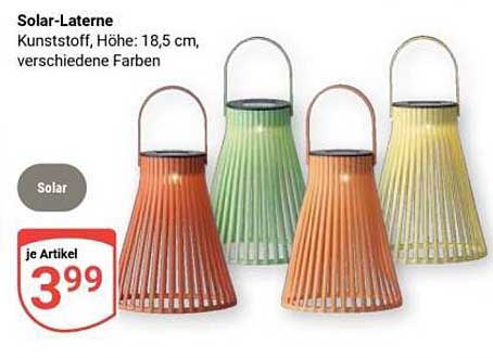 Solar-Laterne, Höhe: 18,5 cm, verschiedene Farben