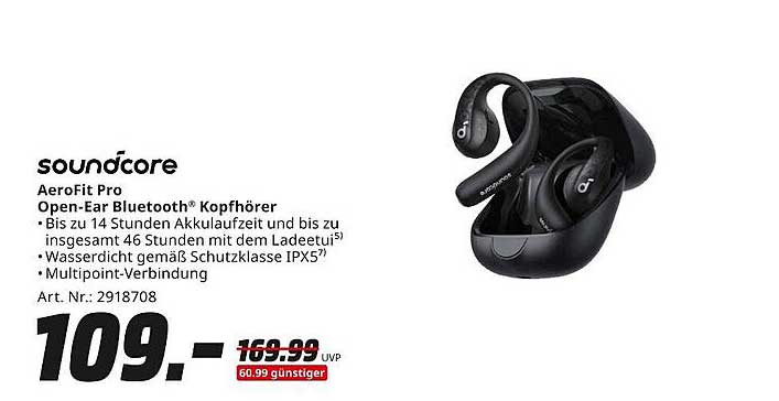 Soundcore AeroFit Pro Open-Ear Bluetooth® Kopfhörer