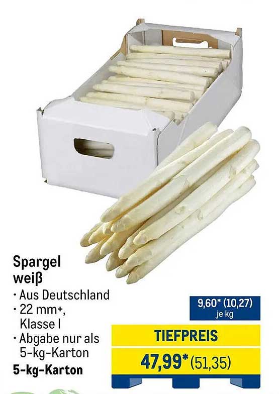 Spargel weiß - Frische aus Deutschland im 5-kg-Karton