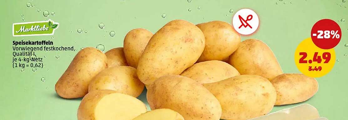 Speisekartoffeln, vorwiegend festkochend, Qualität I (4 kg-Netz)