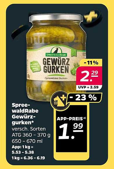SpreewaldRabe Gewürzgurken 650 - 670 ml