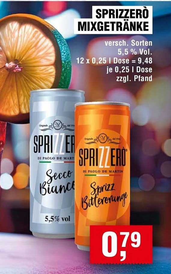 SPRIZZERO MIXGETRÄNKE 5,5% Vol - Verschiedene Sorten
