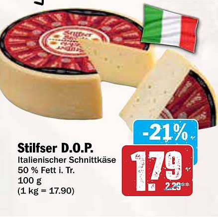 Stilfser D.O.P. - Italienischer Schnittkäse 50 % Fett i. Tr.