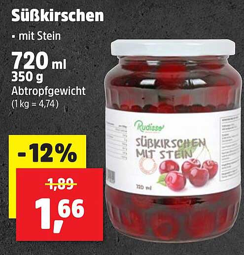 Süßkirschen - mit Stein 720 ml