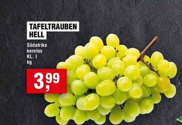 Tafeltrauben hell aus Südafrika – KL. I 1 kg