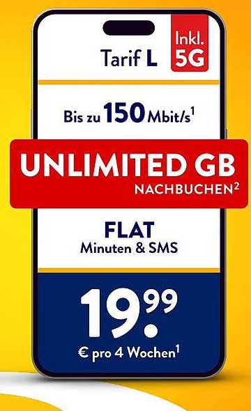 Tarif L mit Unlimited GB – Jetzt bei Aldi Süd