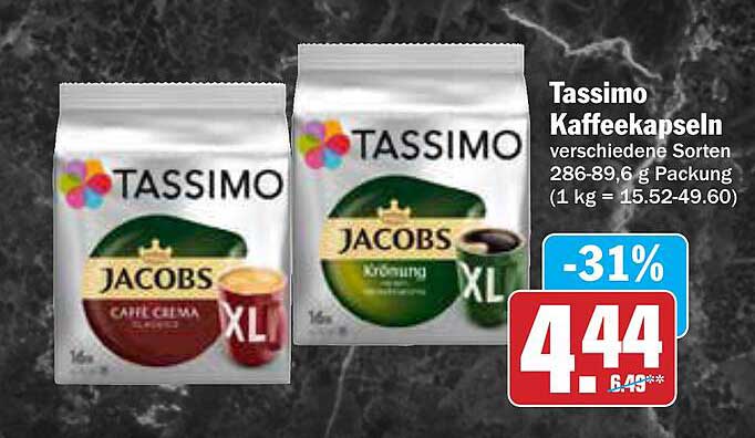 Tassimo Kaffeekapseln verschiedene Sorten 286-89,6 g Packung