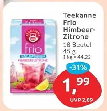 Teekanne Frio Himbeer-Zitrone 18 Beutel
